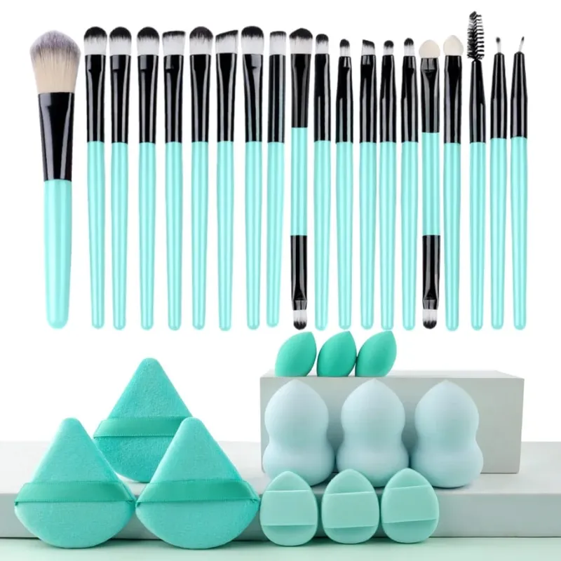 12/32pcs Makeup Brush at Sponge Set Propesyonal na Makeup Brush Set Beauty Blender Triangle Powder Puff Clean Powder Puff