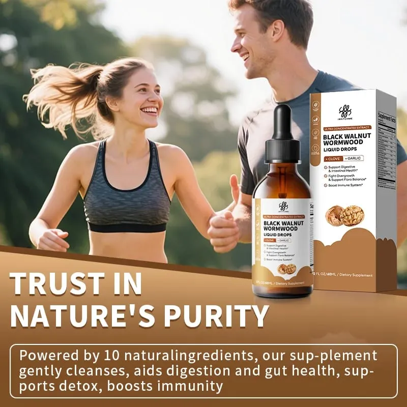 iMATCHME Vloeibare druppels van zwarte walnoot alsem met berberine, zuurzak, knoflook en kruidnagel voor darmreiniging en ondersteuning van de spijsvertering Antioxidant