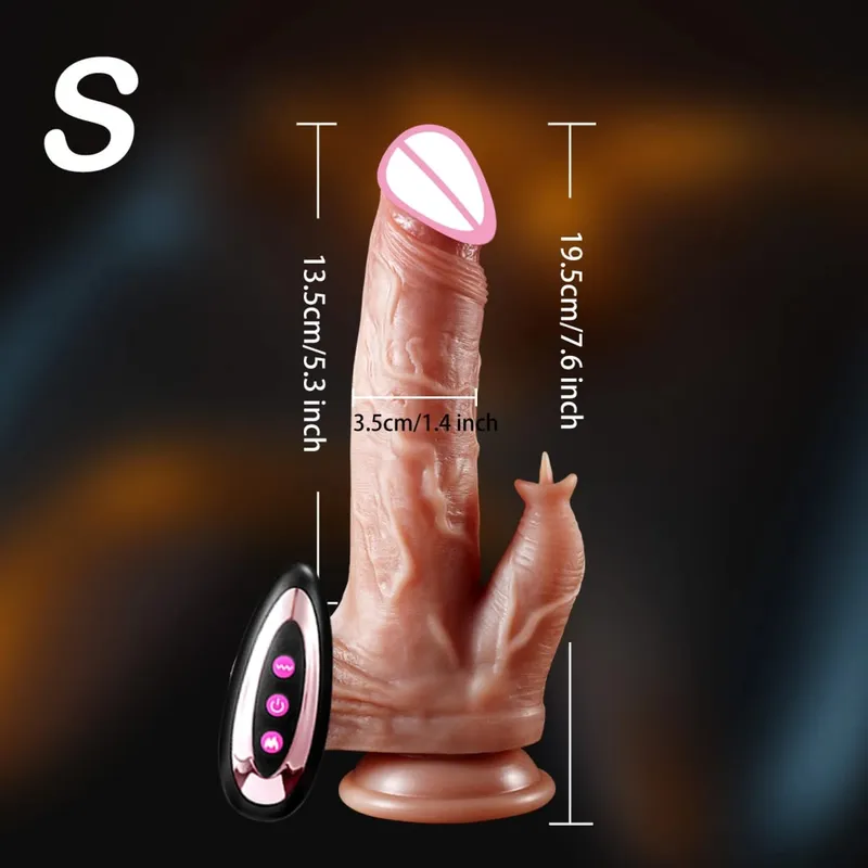 Valósághű vibrátor, tolóerős pénisz nyelv nyalogatása klitorisz dupla behatolású anális szexgép gyors orgazmus nőknek szexjáték