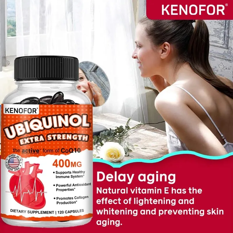 Coenzyme Q10 400 mg Softgel Antioxidant - Excellent absorbency active form for heart immune and skin health
