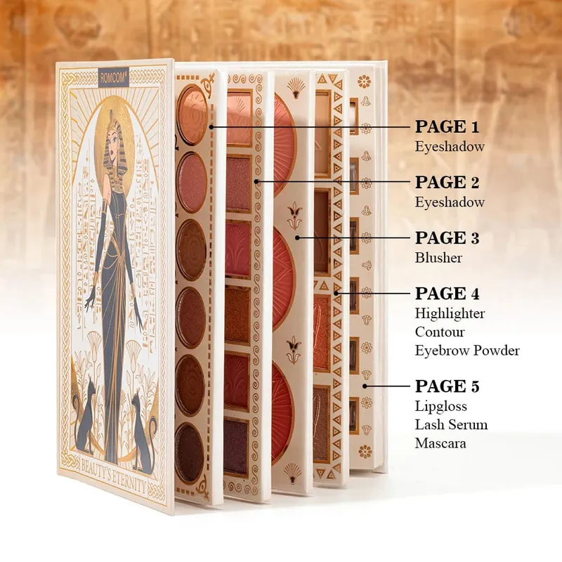 Βιβλίο Μακιγιάζ All-in-One 5 σελίδων Eye Shadow Powder Blusher High Gloss Powder Facial Mask Lip Gloss Mascara Essence Eye Black