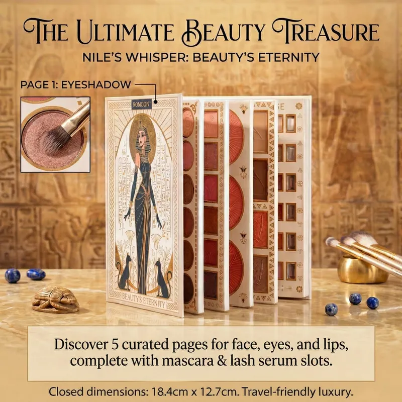 Βιβλίο Μακιγιάζ All-in-One 5 σελίδων Eye Shadow Powder Blusher High Gloss Powder Facial Mask Lip Gloss Mascara Essence Eye Black