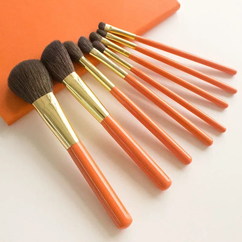 Professionell handgjorda sminkborstar Set Mjuk blå ekorre gethår ​​Ansiktspulver Kontur ögonskuggsborste Make Up Brush Kit