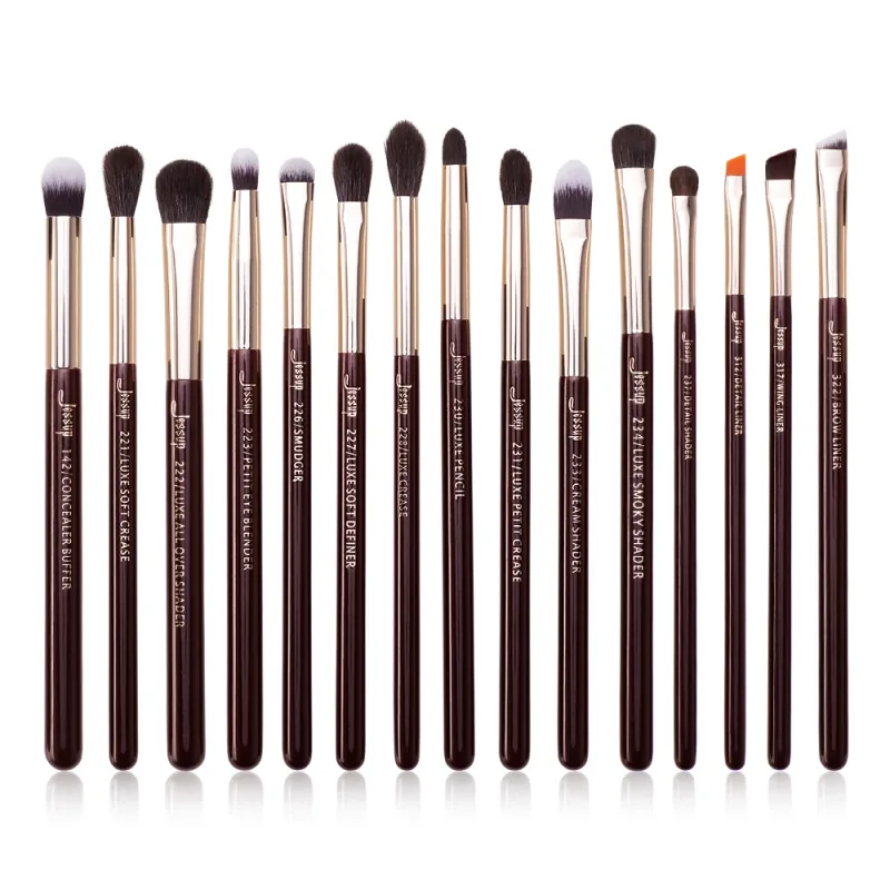Jessup 15 Buah Set Kuas Makeup Mata Profesional Kit Kuas Makeup Eyeshadow Eyeliner Alis Blending Concealer Brochas T294