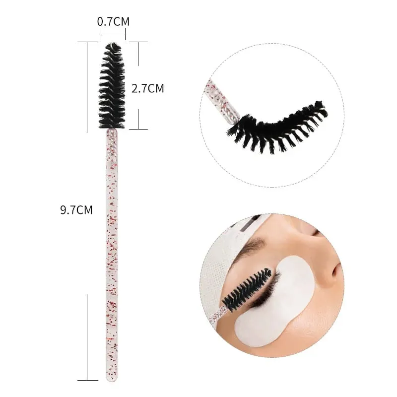 50pcs Makintab na Disposable Eyelash Brush Applicator Wands Curler Mascara Eyebrow Makeup Tools Spoolers Comb Wands Spoolies Brushes — image 5