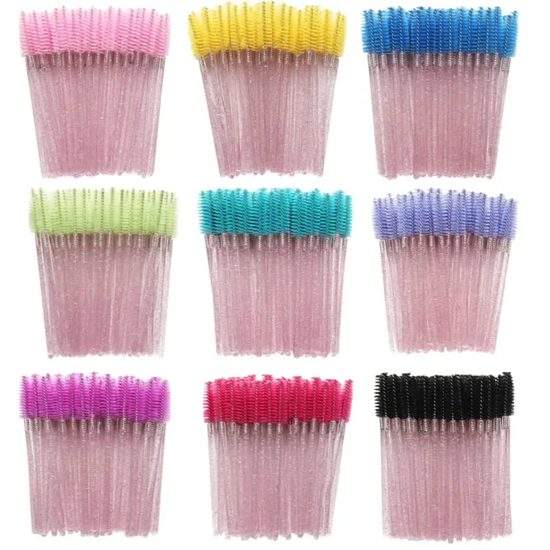 50pcs Makintab na Disposable Eyelash Brush Applicator Wands Curler Mascara Eyebrow Makeup Tools Spoolers Comb Wands Spoolies Brushes — image 6
