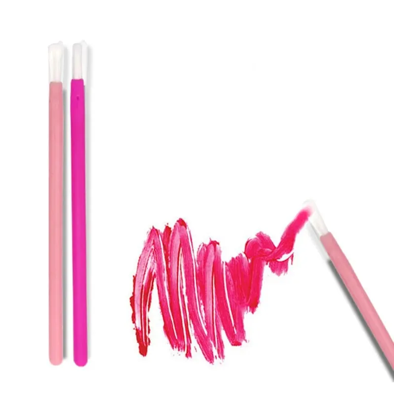 50 Pcs Disposable Nylon Lip Brush Lipstick Lip Glossy Wands Clean Applicator Lip Eyeshadow Gloss Brushes Cosmetic Makeup Tools