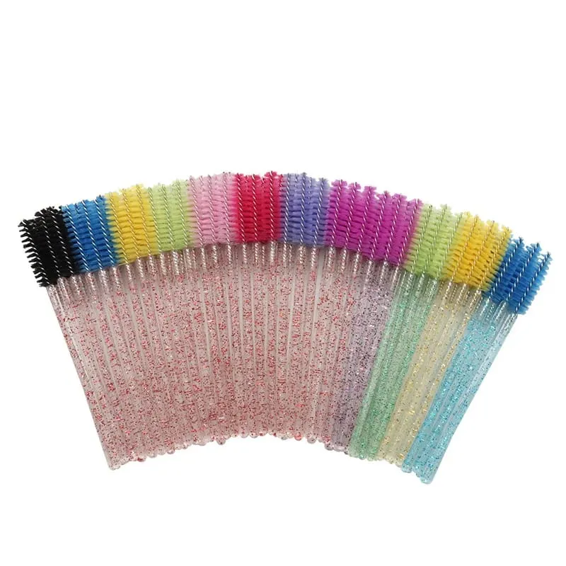 50pcs Makintab na Disposable Eyelash Brush Applicator Wands Curler Mascara Eyebrow Makeup Tools Spoolers Comb Wands Spoolies Brushes — image 4