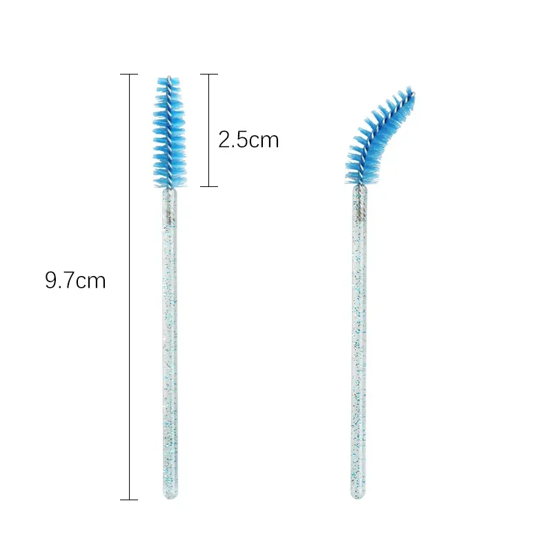 50 Buah Kuas Bulu Mata Sekali Pakai Nilon Sikat Alis Kristal Maskara Tongkat Aplikator Bulu Mata Sisir Kosmetik Alat Rias Wanita