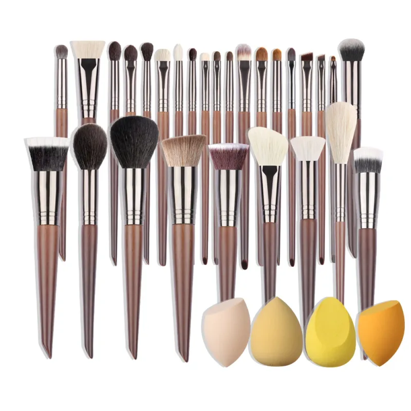 Set Kuas Rias OVW Kit Kuas Rias Eye Shadow Concealer Perona Pipi Kabuki Bubuk Telur Spons Puff Kecantikan