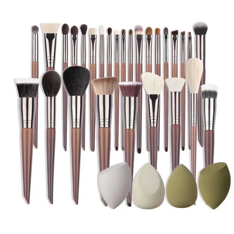 Set Kuas Rias OVW Kit Kuas Rias Eye Shadow Concealer Perona Pipi Kabuki Bubuk Telur Spons Puff Kecantikan