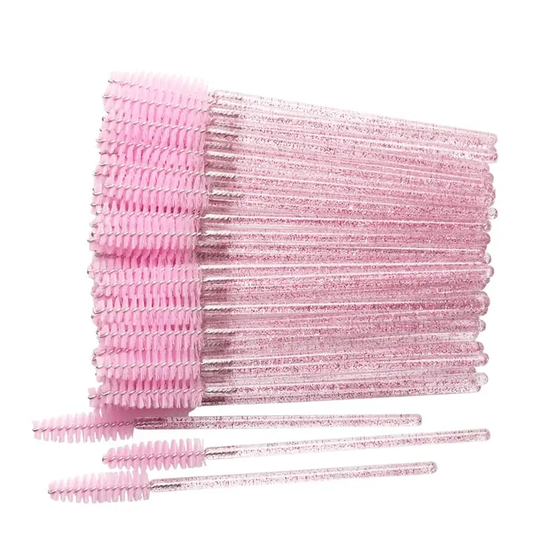 50 τμχ Κρυστάλλινη βούρτσα βλεφαρίδων μίας χρήσης Mascara Wands Applicator Diamond Eye Lash Brushes Eyelash Extension Εργαλεία μακιγιάζ για γυναίκες