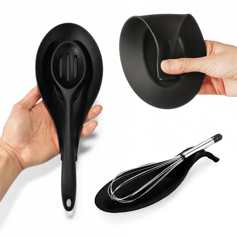 1 db hőálló szilikon kanál polc evőpálcika tálca edénytartó tűzhely rendszerező edény spatula tartó kanál pad konyhai eszköz
