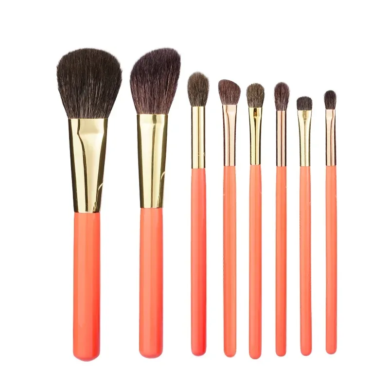 Professionell handgjorda sminkborstar Set Mjuk blå ekorre gethår ​​Ansiktspulver Kontur ögonskuggsborste Make Up Brush Kit