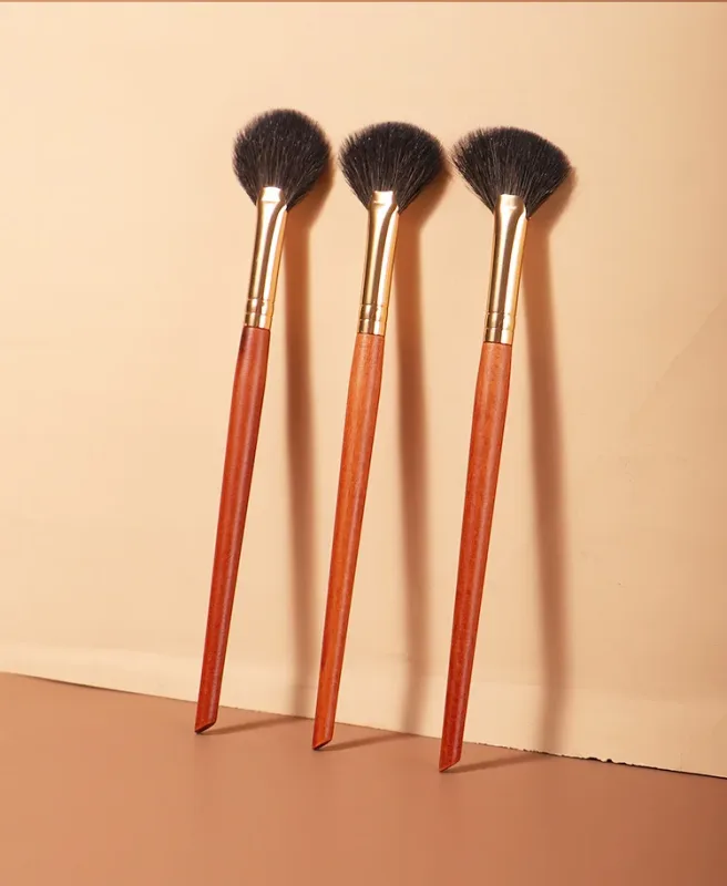 1 τεμάχιο Μικρά πινέλα μακιγιάζ με βεντάλια Highlighter Σκιά μύτης Πινέλο μακιγιάζ Blusher περίγραμμα εξαιρετικά εργαλεία ομορφιάς Τρίχες κατσίκας