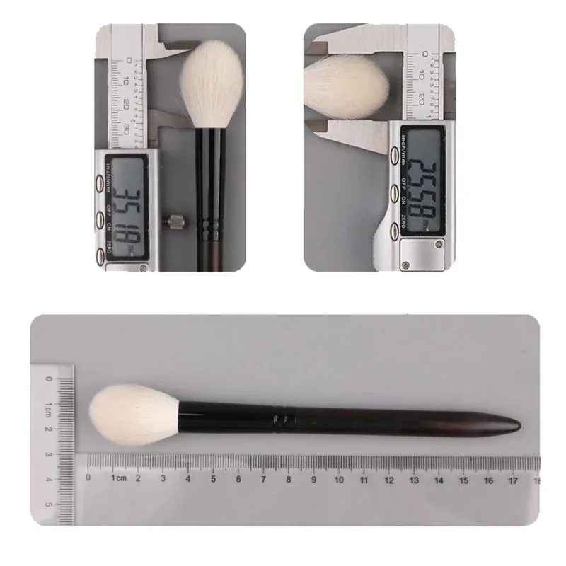 Z183s Kuas Makeup Buatan Tangan Profesional Kuas Highlighter Bulat Rambut Kambing Saikoho Lembut Kuas Make Up Gagang Kayu Hitam