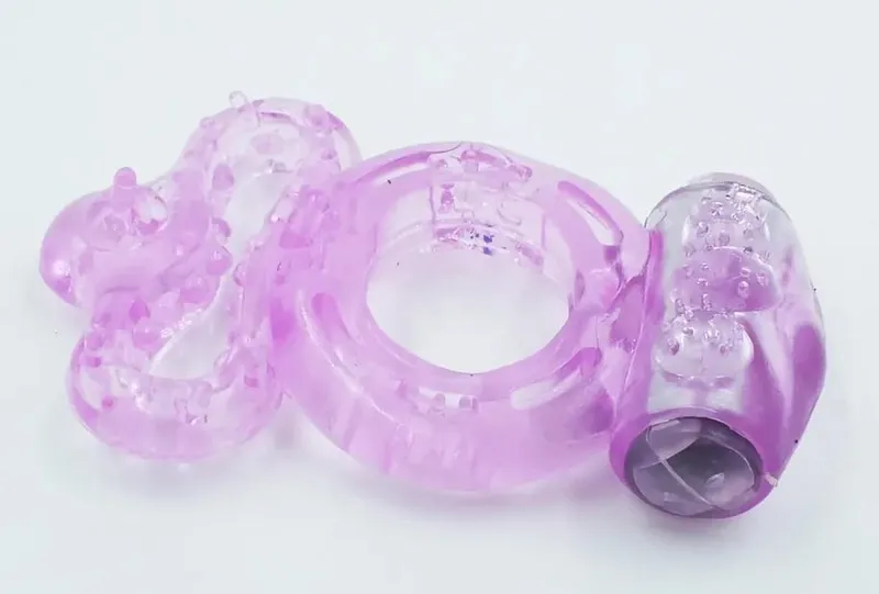lasting ring clitoris vibrator triple ball loop Massager masturbation Vibrating cocking delay ejaculation vibe Sex Toys For man