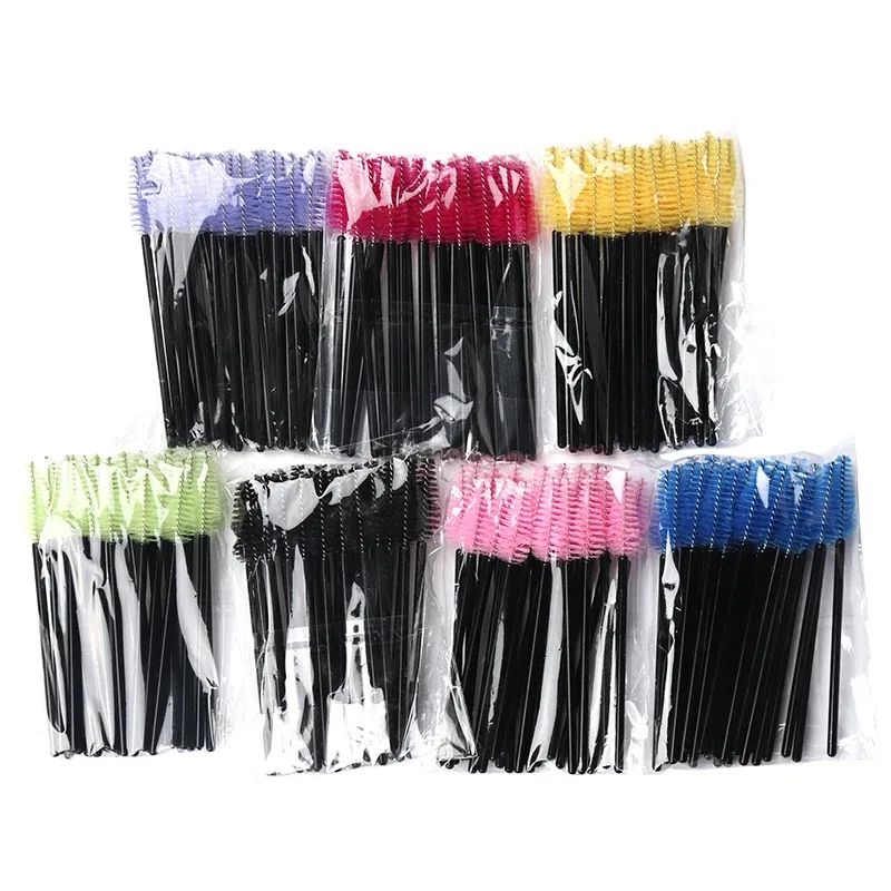200 Stuks Handvat Wegwerp Waterdruppelvorm Cosmetische Borstel Nylon Mascara Wands Wimpers Make-Up Kwasten Wimper Extension Gereedschap