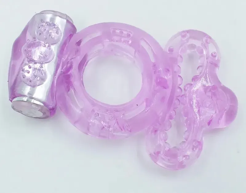lasting ring clitoris vibrator triple ball loop Massager masturbation Vibrating cocking delay ejaculation vibe Sex Toys For man