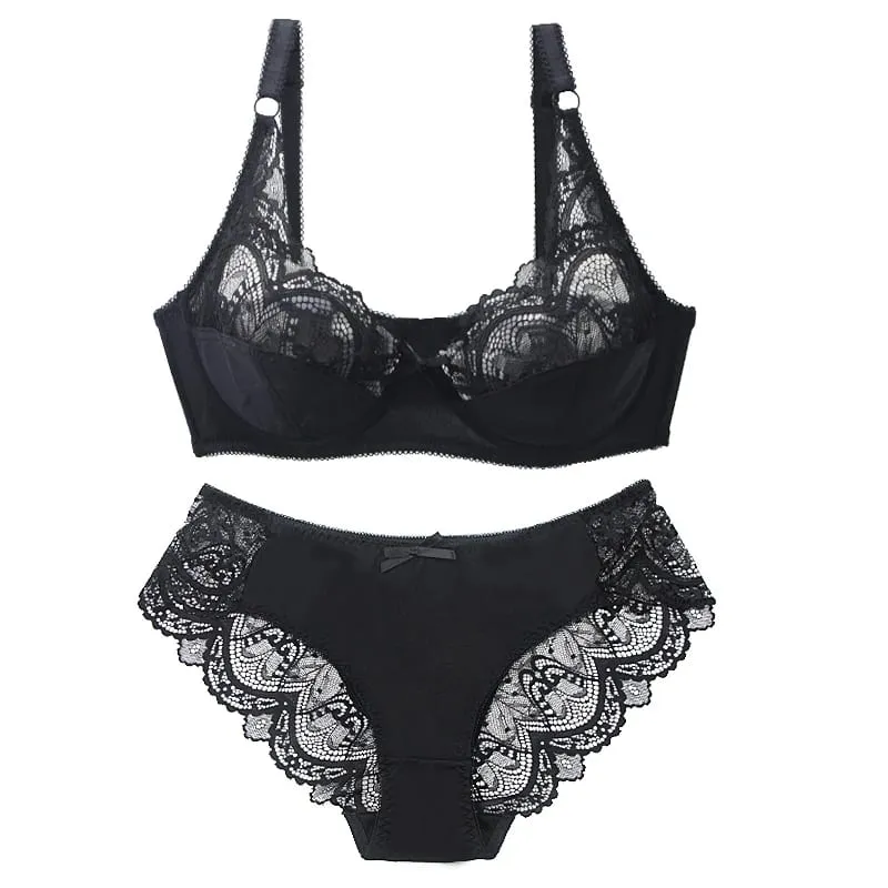2021 Νέα σέξι, εξαιρετικά λεπτά, παχιά Push Up Lace Σετ σουτιέν BCDE Cup για γυναικεία εσώρουχα, γυναικεία εσώρουχα σε μέγεθος