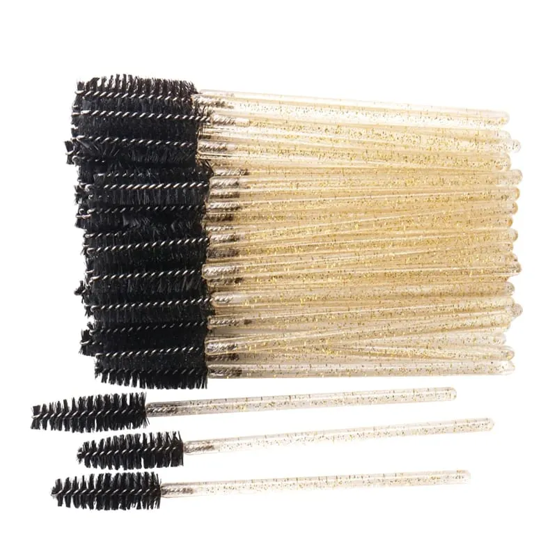 50pcs Makintab na Disposable Eyelash Brush Applicator Wands Curler Mascara Eyebrow Makeup Tools Spoolers Comb Wands Spoolies Brushes