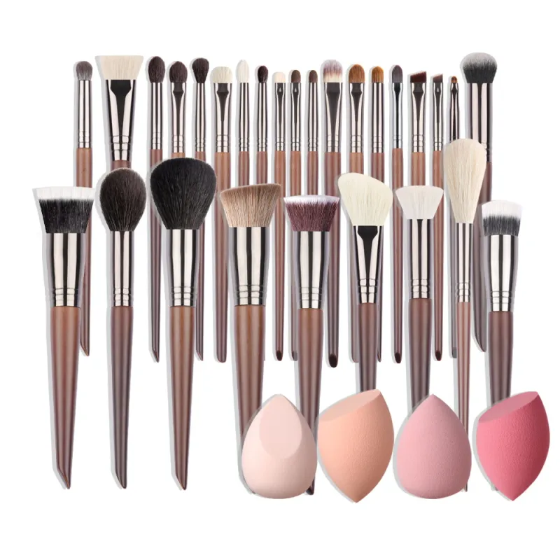 Set Kuas Rias OVW Kit Kuas Rias Eye Shadow Concealer Perona Pipi Kabuki Bubuk Telur Spons Puff Kecantikan