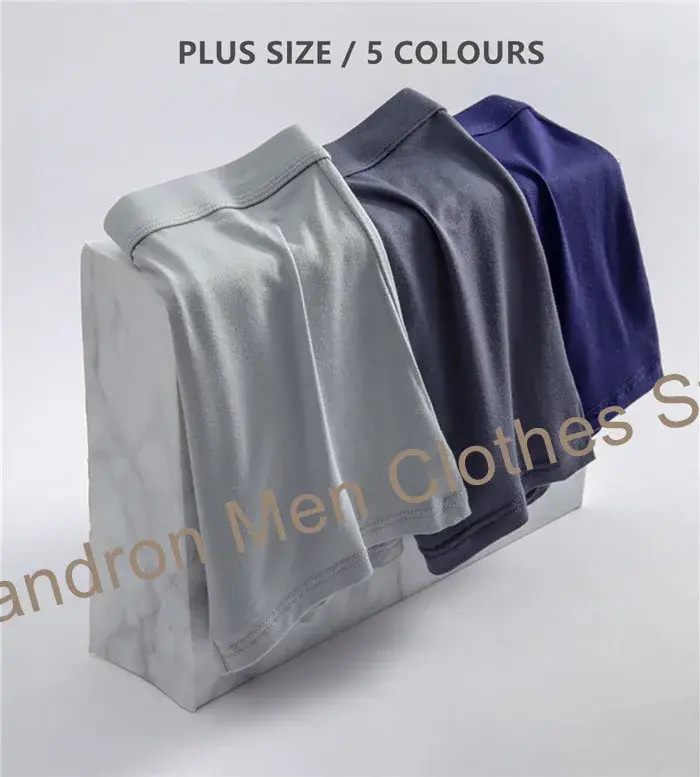 Bamboo Fiber Soft Boxers Man 140KG Plus Size 8XL 7XL 6XL Male Boxershorts Oversized Underpants Breathable Underwear Solid Pantie