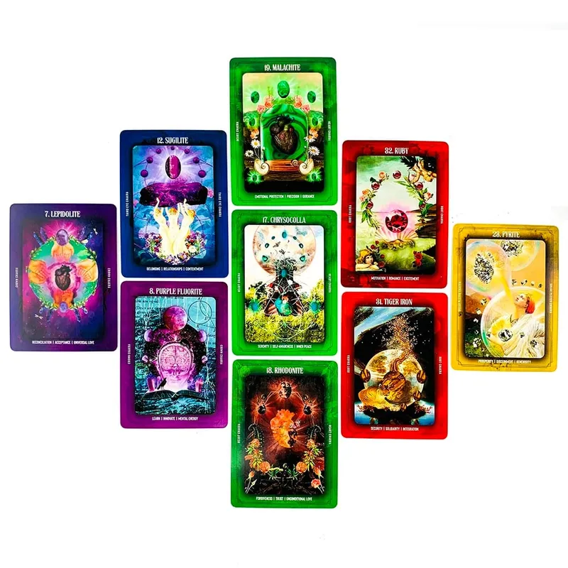 Bagong Crystal Alchemy Oracle Card 36 Deck 10.2*7.4cm English Version Fate Divination Board Game Meditation at Party Games
