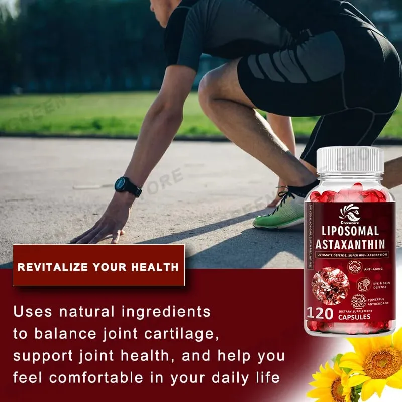 24 MG Liposomal Astaxanthin Capsule - Paginhawahin ang Pagkapagod sa Mata Pagbutihin ang Sensitibong Balat Ibalik ang Muscle Function Pagandahin ang Immunity