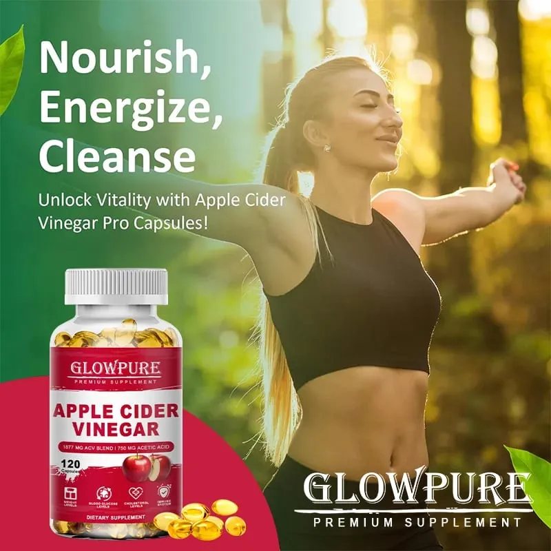 Apple Cider Vinegar Capsules Detox Para sa Bloating at Constipation Slimming Fat Burning Digestive System Health