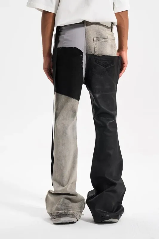 Ανδρικό χρώμα Contrast Casual Trendy Απλό Basic Slim Flare τζιν παντελόνι Four Seasons New Fashion Ανδρικό τζιν παντελόνι Streetwear