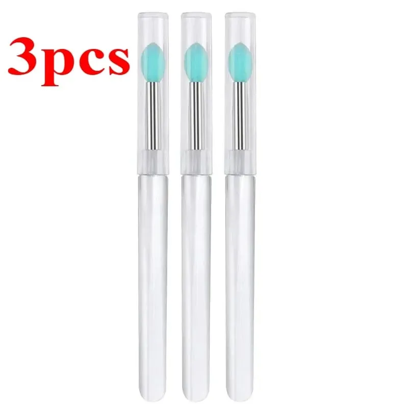 3/5/10 Buah Aplikator Stik Bibir Kuas Lipstik Silikon Lembut Pegangan Jernih Portabel Alat Kecantikan Lipgloss Microbrush Bersih