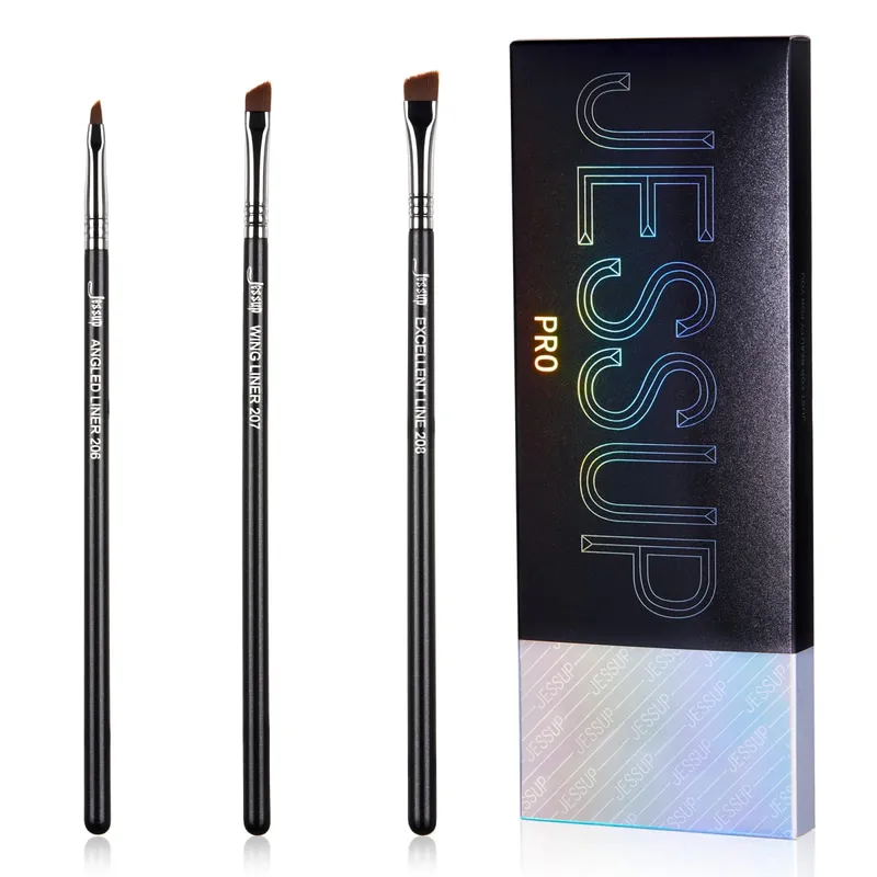Jessup Eyeliner Brushes set 11pcs Pro Eyeliner Brushes Tapered Angled Flat Ultra Fine Precision Eye Makeup brushes set T324