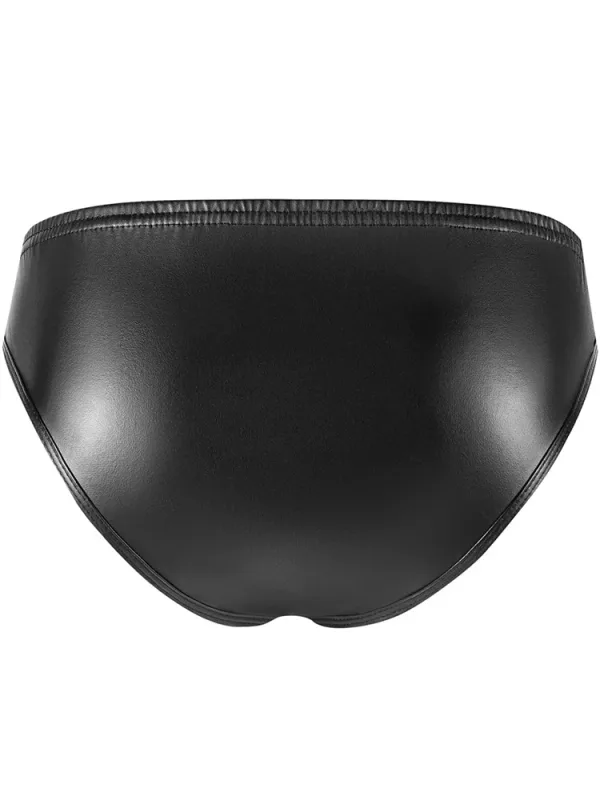 New PU Faux Leather Mens Bikini Briefs Trunks Slips Tights Hot Sexy Underwear Jockstrap Calzoncillos Ropa Panties Tanga Thong