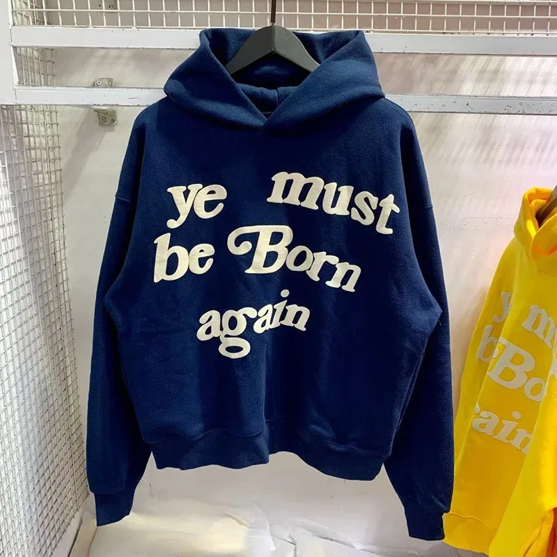 23FW Classic Foam Logo Ye Must Be Born Again Hoodie Heren Dames Beste kwaliteit Oversize Kanye West CPFM.XYZ Sweatshirts Veelkleurig