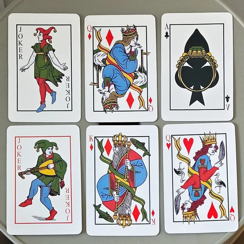 9*6cm The Playing Card Deck Vintage Art Fortune Telling & Divination Cards 54 Pcs Full Set Poker Deck Double-embossed