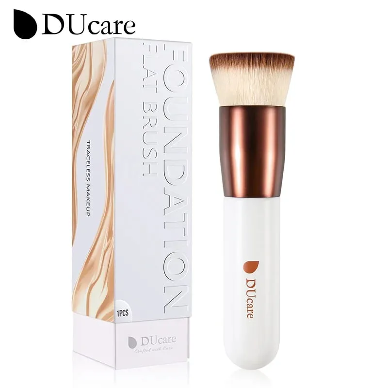 DUcare Foundation Brush Flat Top Kabuki Makeup Brush Συνθετική Τρίχα Υγρή Ανάμειξη Ορυκτών Σκόνη Buffing Stippling Καλλυντικά