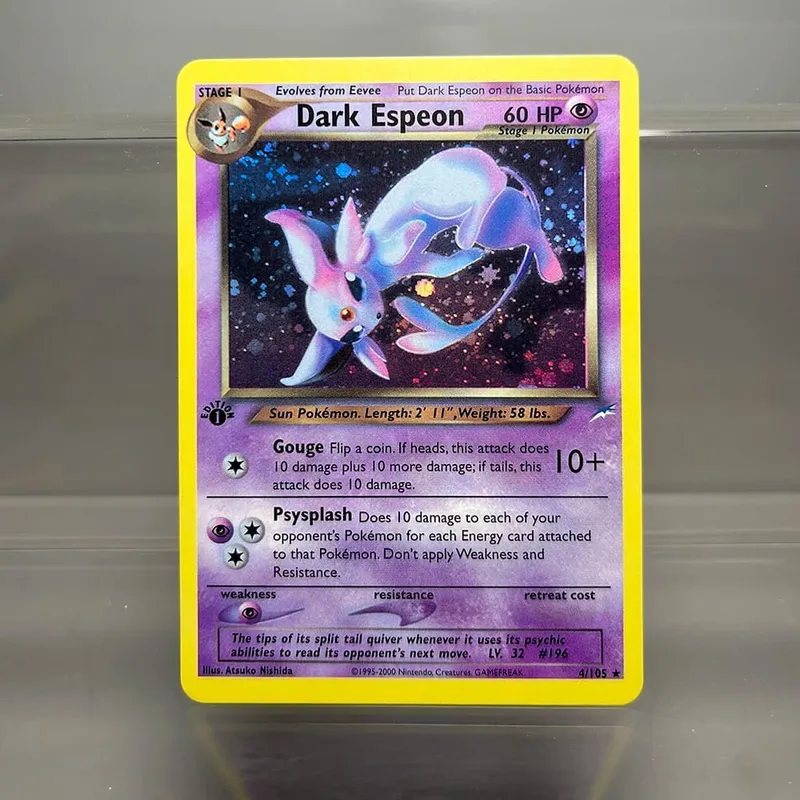 Neo Destiny Charizard PTCG Single Collection Card 1st Edition 1996 Tyranitar Gengar Card PKM Proxy Cards Toys Gifts