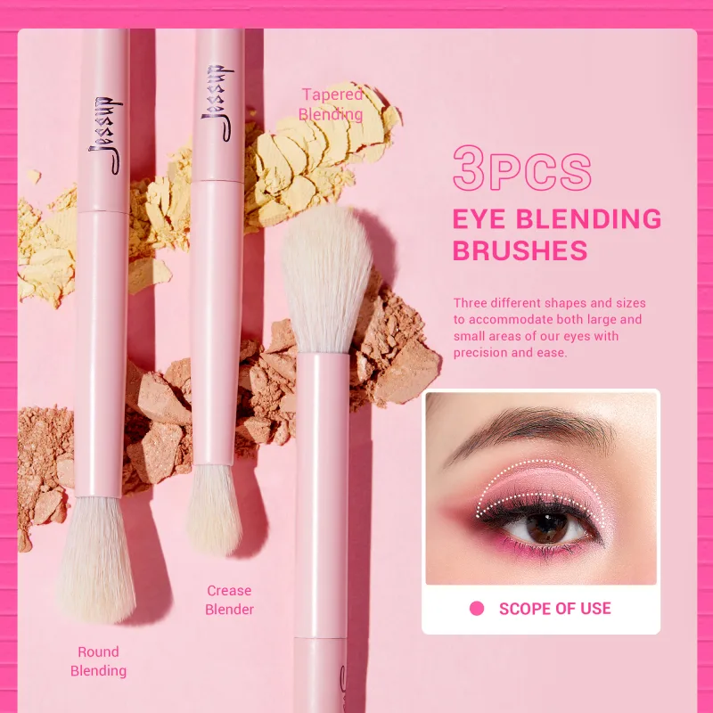Jessup Eyeshadow Brush Set Pink Eye Makeup Brushes Concealer Brush Premium Vegan Eyeshadow liner Blending Brush para sa Makeup T496