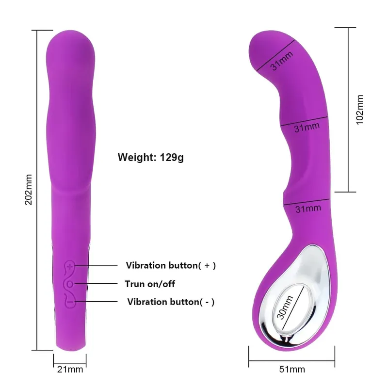 G Spot Dildo Vibrator G Spot ממריץ נרתיקי דגדגן כוס לעיסוי עמיד למים שרביט קסמים נטען צעצוע מין לנשים