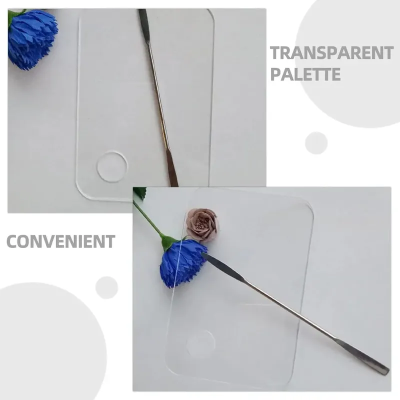 2Set Set Palet Pencampur Rias Wajah Akrilik Bening Ringan Portabel untuk Kosmetik Seni Kuku Pigmen Eyeshadow Alas Bedak Pencampur