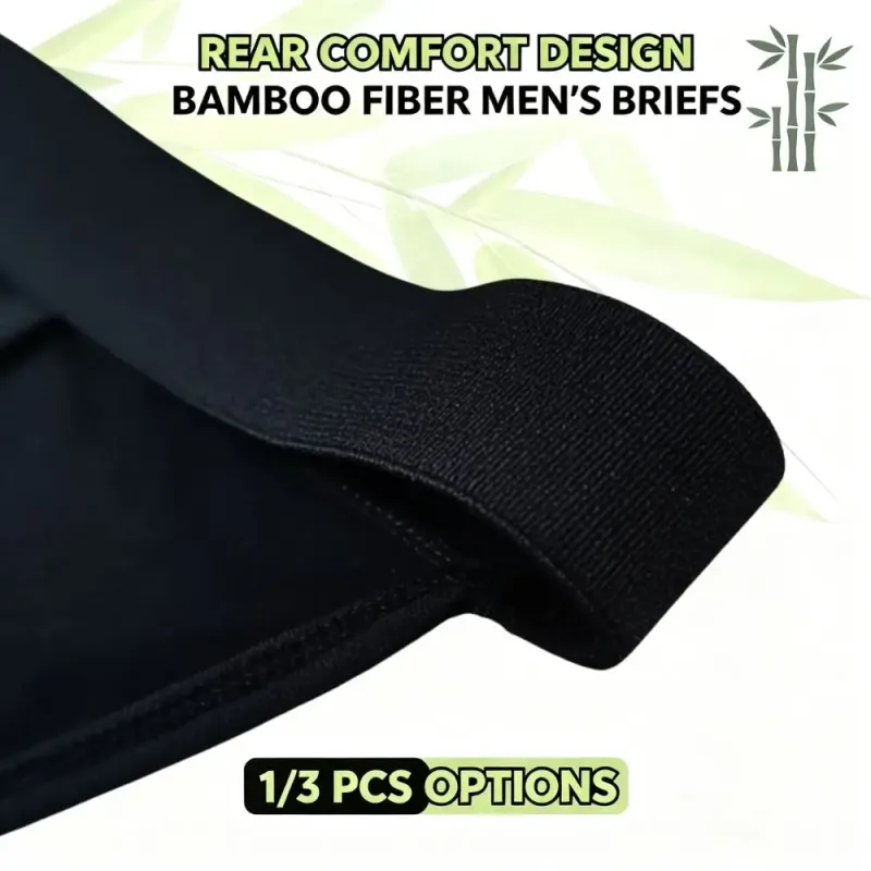 Soft Bamboo Fiber Men High‑Cut Bikini Briefs Integrated Pouch Moisture Wicking Athletic Underwear for Gym Training 1 3Pcs Set