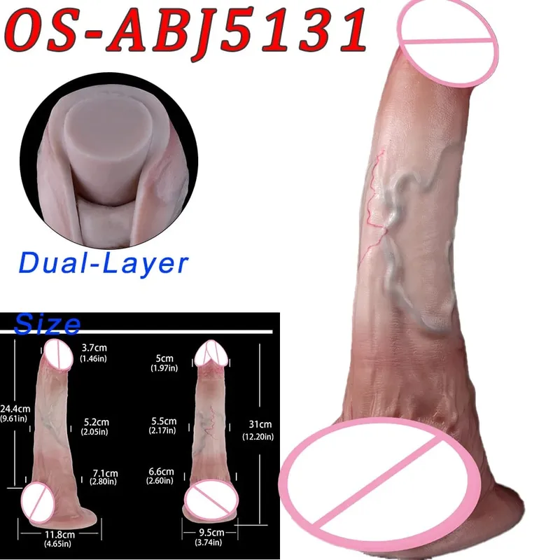 47cm Realistic Long Dildos Double Head Anal Vaginal Stimulator Sex Toy With Sucker For Lesbian Couples Gay Men Adult Tools