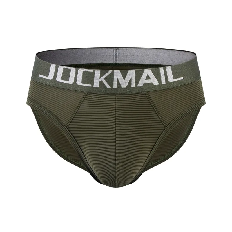 Men Underwear Brief Sexy Low-rise Striped Bikini Athletic Supporters Underpants Sleepwear Nylon Quick Dry Breathable