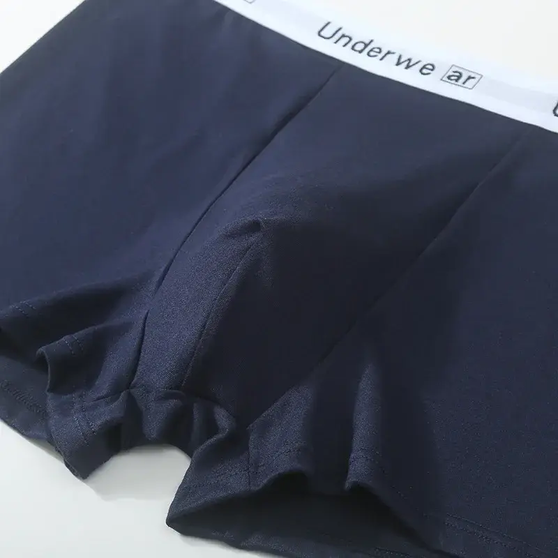3PCS Men Middle Waist Printed Boxers Shorts Solid Color Simple Casual Briefs Underwear Breathable Comfortable Panties L-2XL