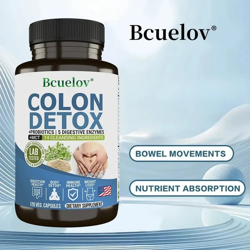 A Psyllium Husk-ot tartalmazó vastagbél Detox probiotikumok enyhítik a székrekedést és a puffadást, tisztító kiegészítő