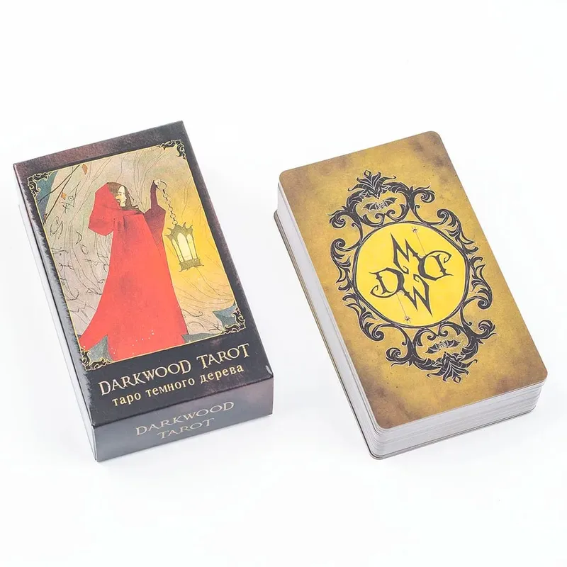 таро темного дерева Darkwood Tarot 78 Cards Pack Russian Visions Divination Edition Pakli Társasjátékok 10,3x6cm
