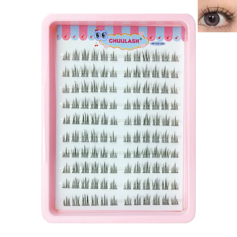 10 σειρές Cat Eye Single Cluster Fake Βλεφαρίδες Φυσικό μακιγιάζ Cosplay Ψεύτικες βλεφαρίδες Αυτοκόλλητο Φυσικό Wispy Lash Extension