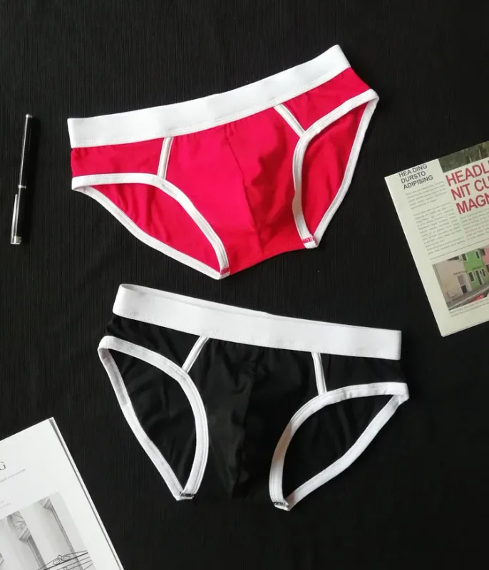 4PCS Men Cottn Briefs Underwear Simple Breathable Low Waist Lingerie Underpants Male Homewear Trunks Calzoncillos