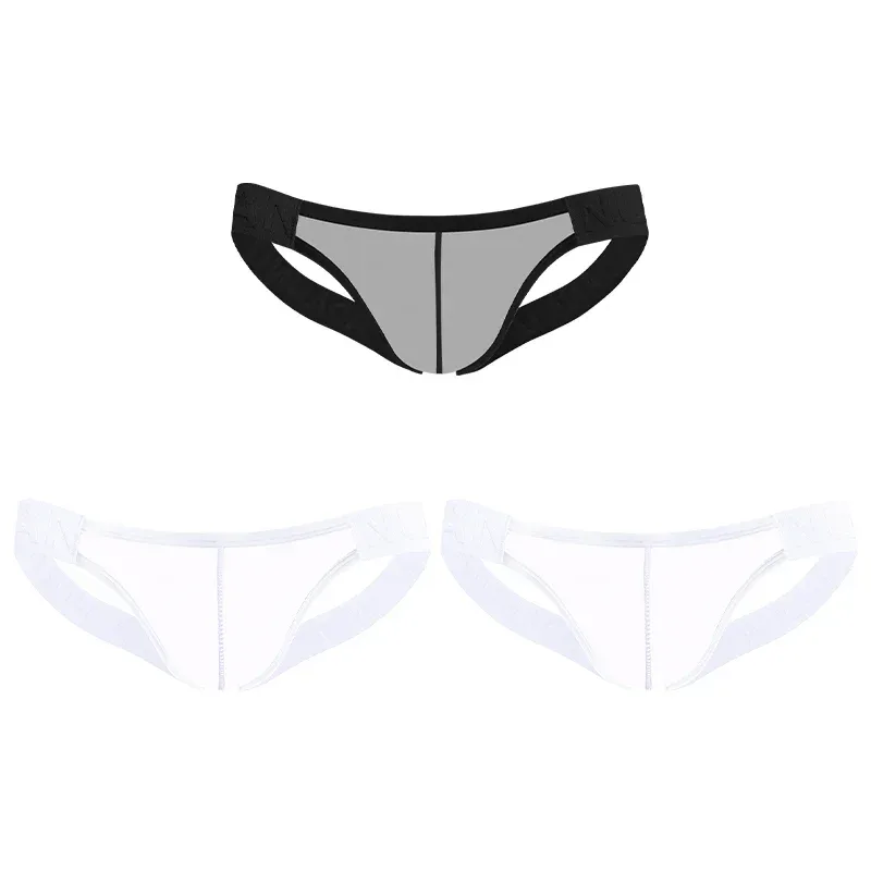 Trendy Men's Thong Comfortable Passionate Fitness Underwear Show Buttocks Personality Transparent Men Summer Triangle Brief